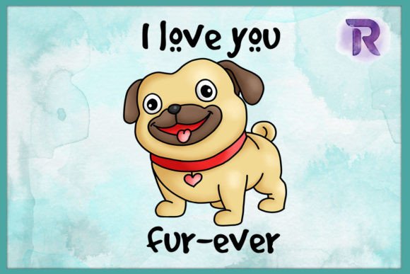 Animal Puns I Love You Fur-ever Dog PNG