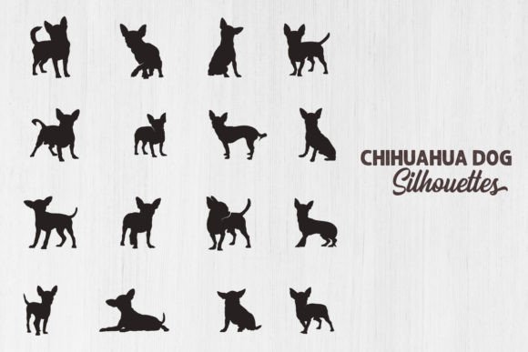 Chihuahua Dog Silhouettes for Real Embroidery Projects