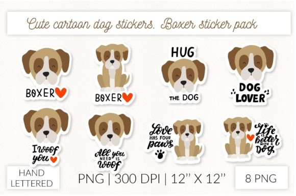Cute Cartoon Dog Stickers. Puppy Boxer: A Designer's Review