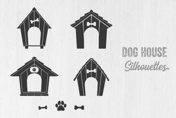 Dog House Silhouettes Vector Review for Embroidery