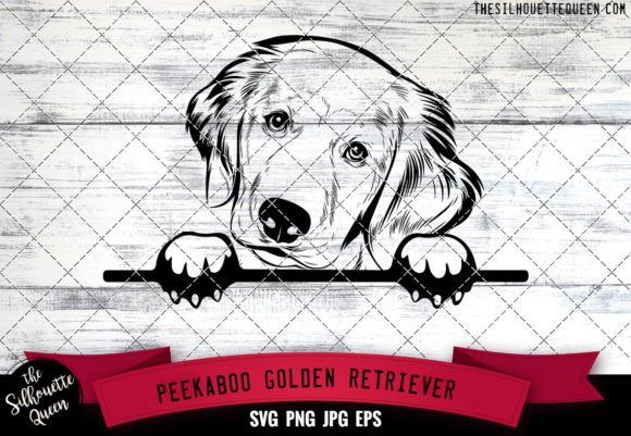 Golden Retriever Peekaboo Dog Face