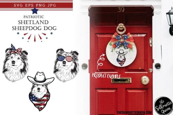 Shetland Sheepdog Dog Patriotic Cut File