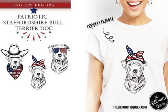 Staffordshire Bull Terrier Dog Patriotic